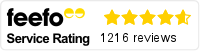 Feefo logo and service rating